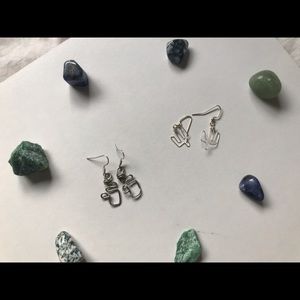 Cactus and Coffee Cup Wire Earrings
